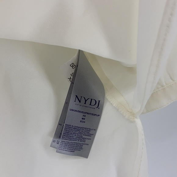 NYDJ cream pullover blouse hi lo - Picture 2 of 5